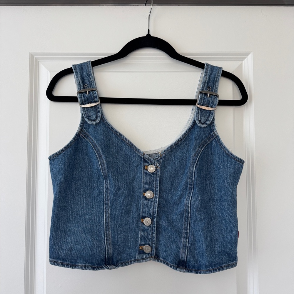 Levi's Blue Denim Charlie Crop Top